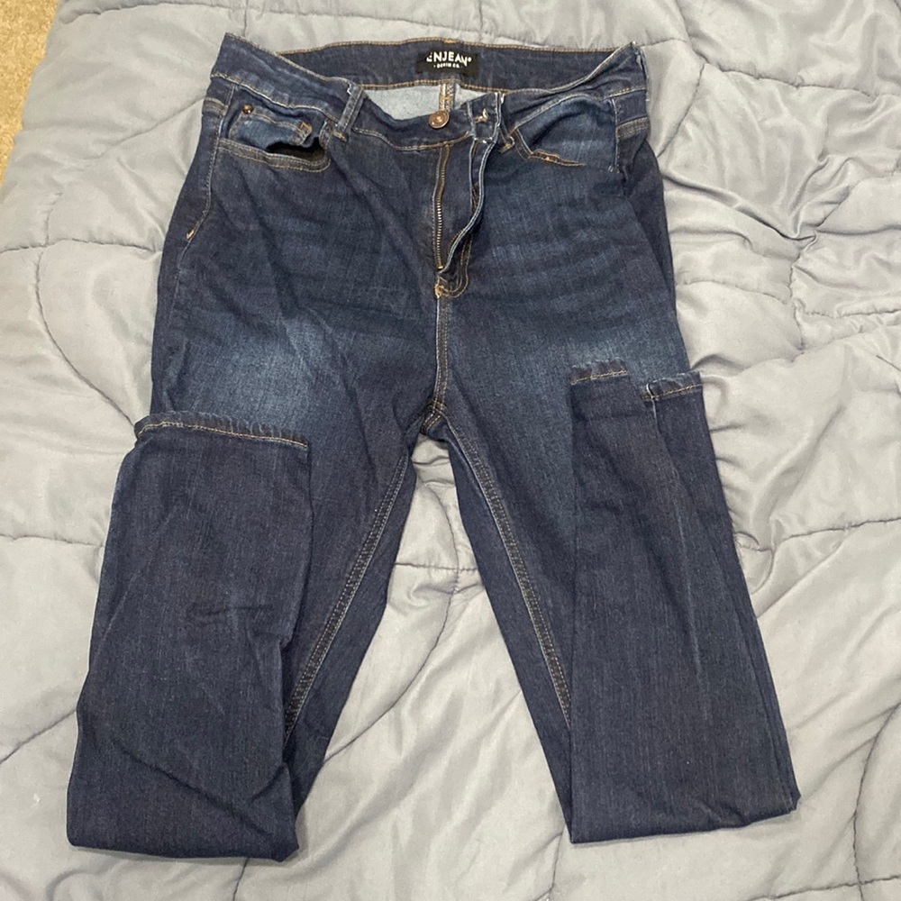 High rise dark wash jeans
